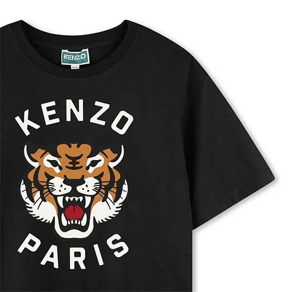 Áo Thun Kenzo With Logo T-shirt K61137 095 Màu Đen Size 14Y