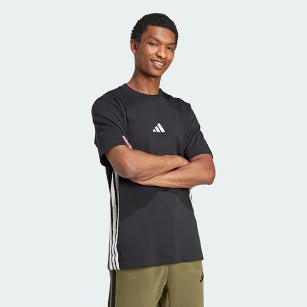 Áo Thun Nam Adidas Essentials 3Stripes Single Jersey T-Shirt JD1906 Màu Đen Size S - Thời trang - Vua Hàng Hiệu