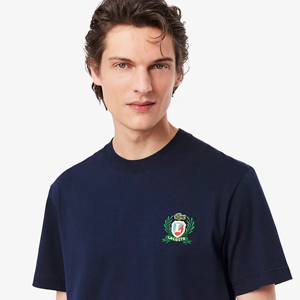 Áo Thun Nam Lacoste Men's Embroidered Badge TH0027 166 Tshirt Màu Xanh Navy Size 3 - Thời trang - Vua Hàng Hiệu