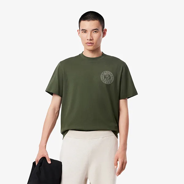 Áo Thun Nam Lacoste Men's Print Badge Jersey T-Shirt TH0125 99 HCF Màu Xanh Lá Size 2 - Thời trang - Vua Hàng Hiệu