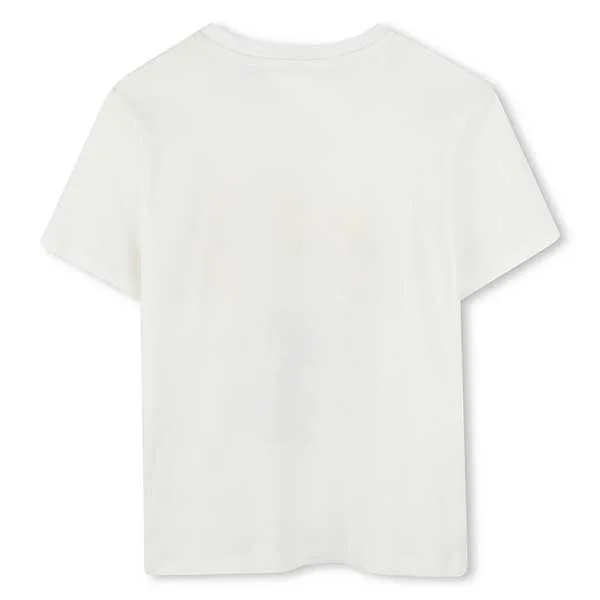 Áo Thun Nữ Kenzo Sunflower Print K61108 117 T-Shirt Màu Trắng Size 14Y