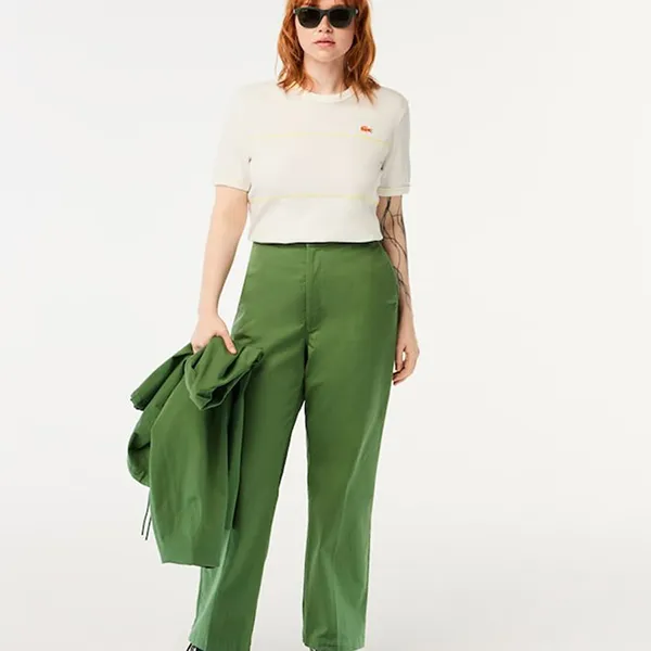 Áo Thun Nữ Lacoste Women’s Made In France Organic Cotton Piqué Tshirt TF5596-70V Màu Trắng Size 3 - Thời trang - Vua Hàng Hiệu