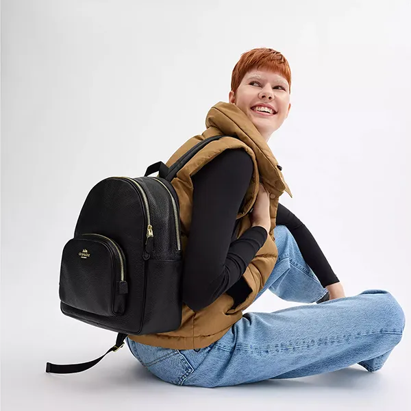 Balo Nữ Coach Court Backpack In Signature Canvas 5666 Màu Đen