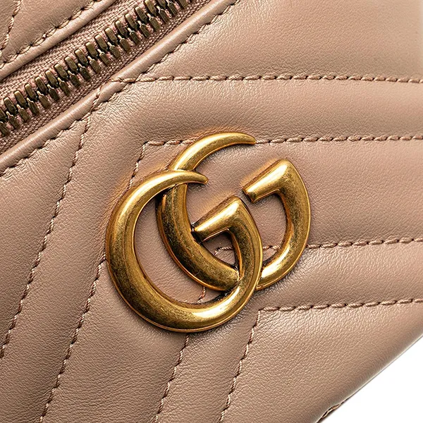 Balo Nữ Gucci Pink GG Marmont Round Matelasse Leather Backpack 598594 0416 Màu Nâu - Túi xách - Vua Hàng Hiệu