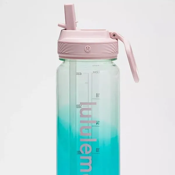 Bình Nước Lululemon Water Bottle Back To Life Clear Bottle Straw Lid Blue Sea Mist/ Sonic Teal/Pink Haze Màu Xanh Hồng 710ml - Cốc - Vua Hàng Hiệu