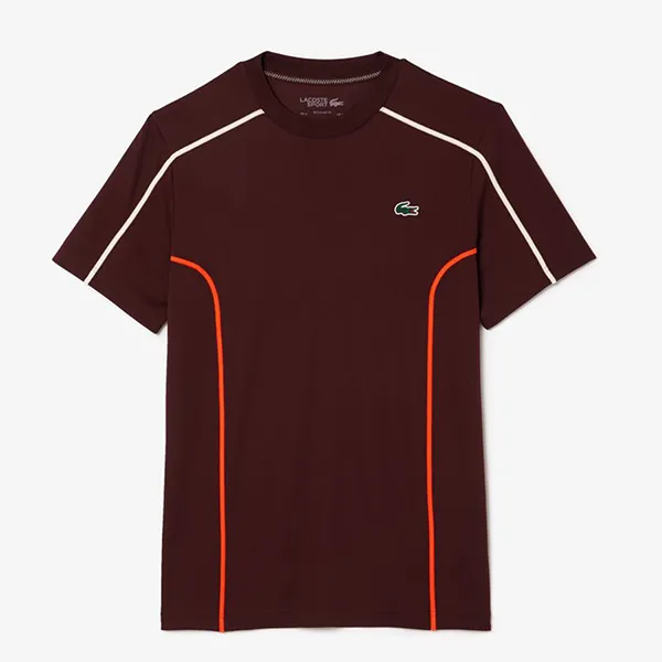 Bộ Quần Áo Cộc Tay Nam Lacoste Men's Tennis TH7545/GH7460 Màu Đỏ Mận Size 3