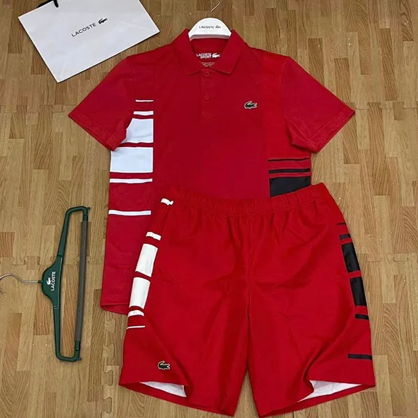 Bộ Thể Thao Nam Lacoste Men's Sport Colorblock Piqué Màu Đỏ - Thời trang - Vua Hàng Hiệu