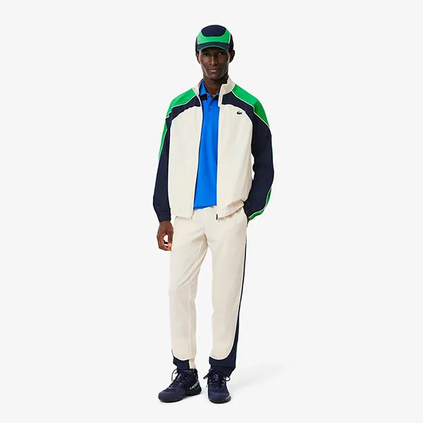 Bộ Thể Thao Nam Lacoste Men's Stretch Tennis Tracksuit WH8973 HI9 Màu Trắng Phối Xanh Size 3 - Thời trang - Vua Hàng Hiệu