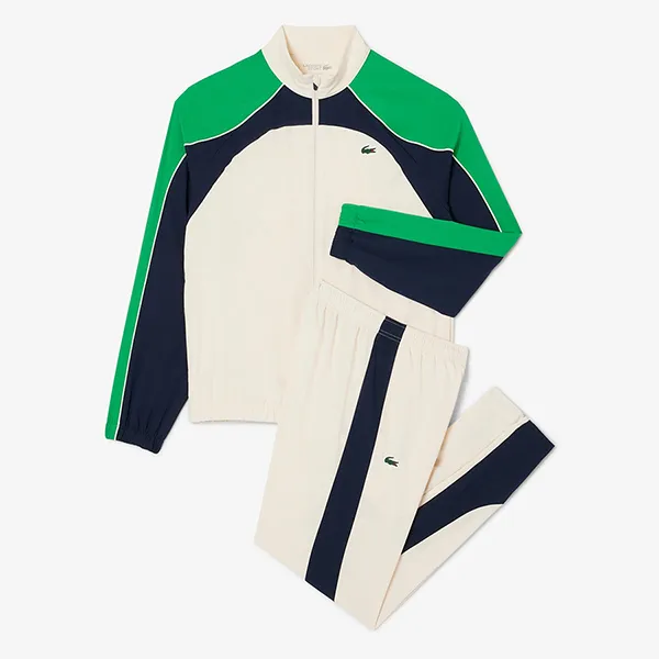 Bộ Thể Thao Nam Lacoste Men's Stretch Tennis Tracksuit WH8973 HI9 Màu Trắng Phối Xanh Size 3 - Thời trang - Vua Hàng Hiệu
