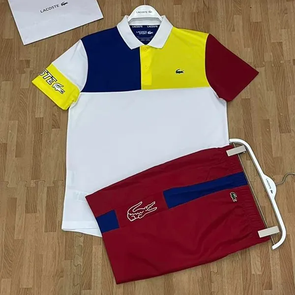 Bộ Thể Thao Nam Lacoste Sport Men's Color Block Màu Trắng/Đỏ - Thời trang - Vua Hàng Hiệu