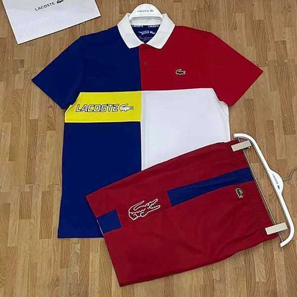 Bộ Thể Thao Nam Lacoste Sport Men's Color Block Màu Xanh/Đỏ - Thời trang - Vua Hàng Hiệu