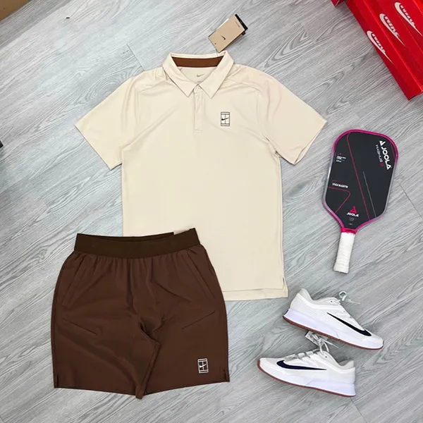 Bộ Thể Thao Nam Nike Court Advantage Màu Kem Nâu Size S (Form Á) - Thời trang - Vua Hàng Hiệu