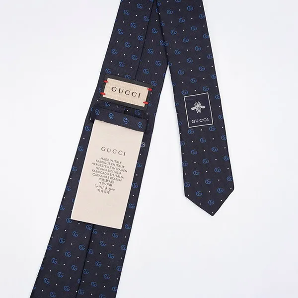Cà Vạt Nam Gucci Navy With Logo 699659 4E002 Màu Xanh Navy - Thời trang - Vua Hàng Hiệu