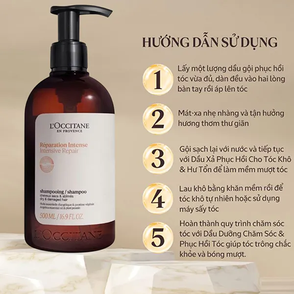 Dầu Gội Phục Hồi Chuyên Sâu L'Occitane Intensive Repair Ver Shampoo 500ml - Chăm sóc tóc - Vua Hàng Hiệu