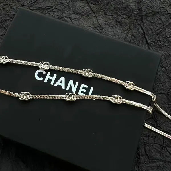 Dây Chuyền Nữ Chanel CC Elegant Fashion Choker With Mark Màu Bạc - Trang sức - Vua Hàng Hiệu