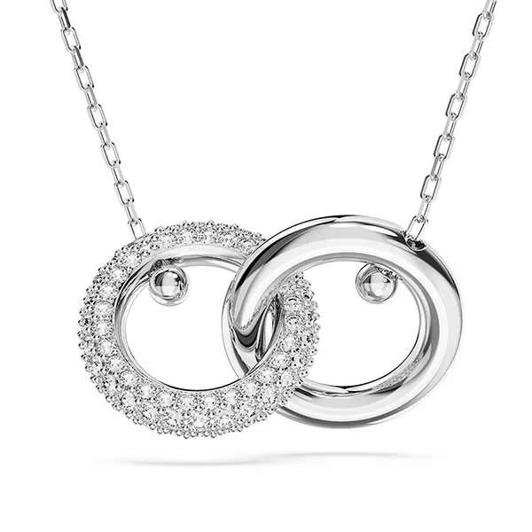 Dây Chuyền Nữ Swarovski Dextera Pendant Interlocking Loop, White, Rhodium Plated 5670251 Màu Bạc - Trang sức - Vua Hàng Hiệu