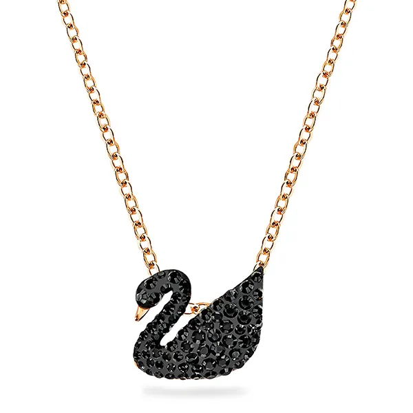 Dây Chuyền Nữ Swarovski Swan Pendant Swan, Black, Rose Gold-Tone Plated 5204134 Màu Đen - Vàng Hồng - Trang sức - Vua Hàng Hiệu