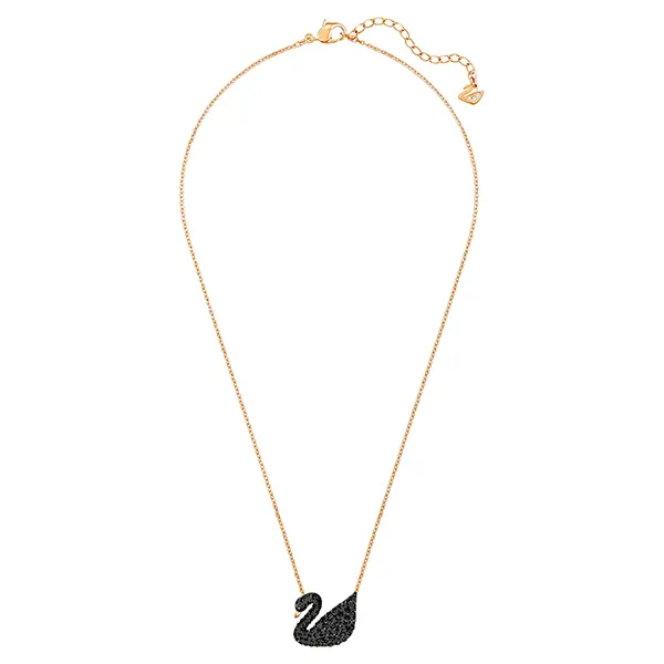 Dây Chuyền Nữ Swarovski Swan Pendant Swan, Black, Rose Gold-Tone Plated 5204134 Màu Đen - Vàng Hồng - Trang sức - Vua Hàng Hiệu