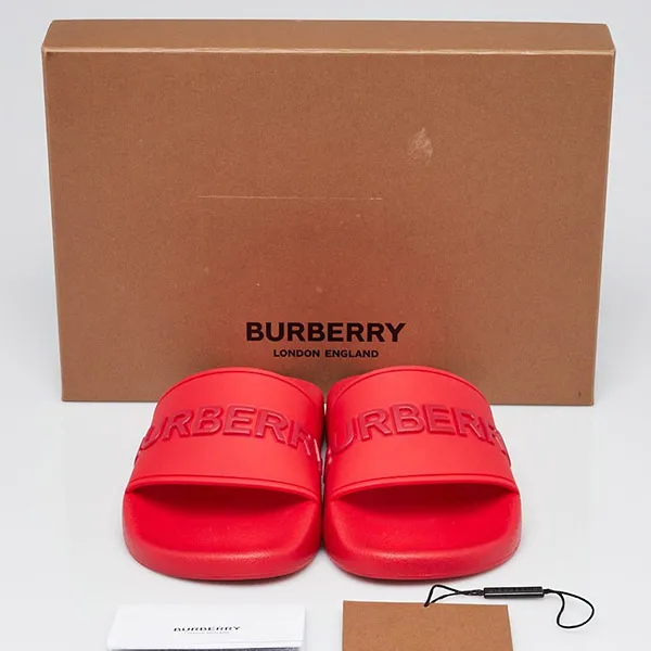 Dép Burberry Red Rubber Pool Slide Sandals Màu Đỏ Size 40 - Dép - Vua Hàng Hiệu