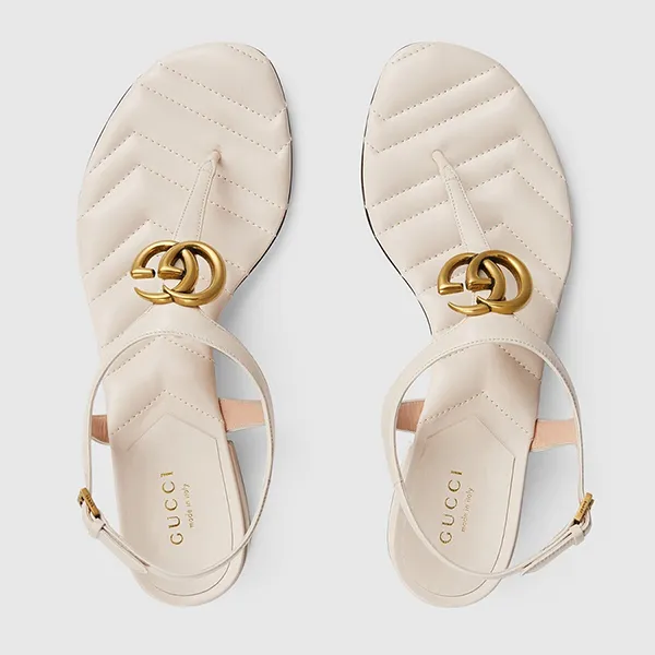 Dép Cao Gót Nữ Gucci Double G Sandal Leather White 674840-BKO00-9022 ‎Màu Trắng Size 37 - Dép - Vua Hàng Hiệu