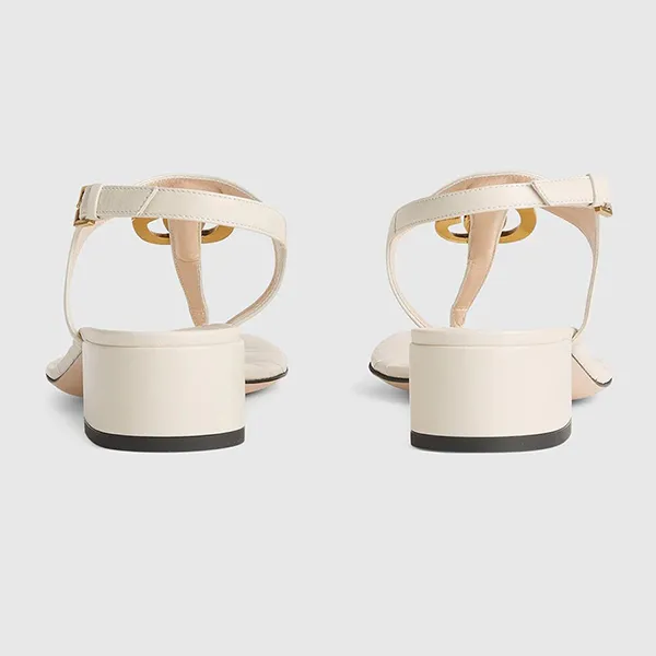 Dép Cao Gót Nữ Gucci Double G Sandal Leather White 674840-BKO00-9022 ‎Màu Trắng Size 37 - Dép - Vua Hàng Hiệu