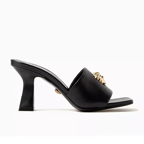 Dép Cao Gót Nữ Versace La Medusa 70 Sandals In Leather Màu Đen Size 37 - Dép - Vua Hàng Hiệu