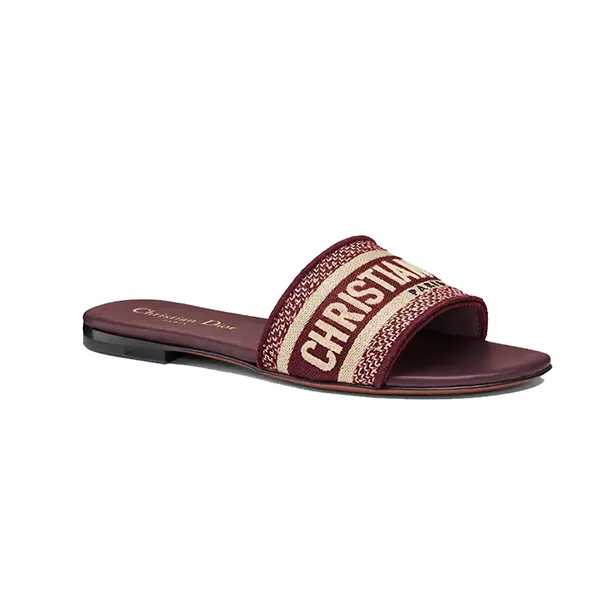 Dép Dior Dway Slide Màu Đỏ Burgundy Size 35 - Dép - Vua Hàng Hiệu