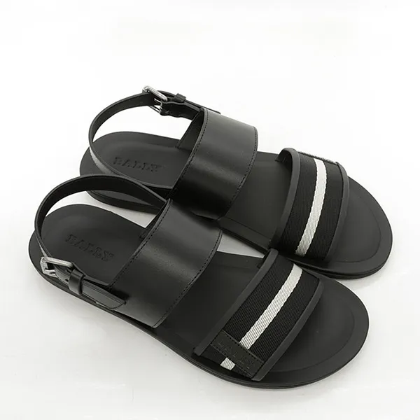 Dép Nam Bally Men's Leather Summer Sandals 600440 24457 Màu Đen Size 39