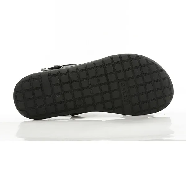 Dép Nam Bally Men's Leather Summer Sandals 600440 24457 Màu Đen Size 39