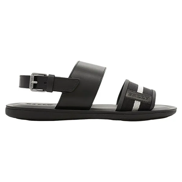 Dép Nam Bally Men's Leather Summer Sandals 600440 24457 Màu Đen Size 39