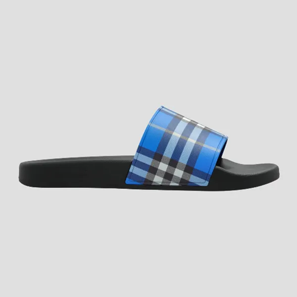 Dép Nam Burberry Check Slides Blue Rubber Flip-flops 8112742 Màu Xanh Đen Size 39 - Dép - Vua Hàng Hiệu