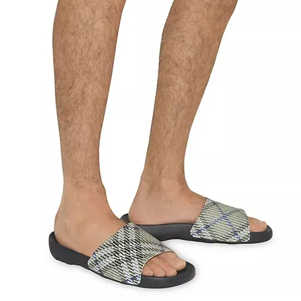 Dép Nam Burberry Dive Slide Check Black Màu Đen Be Size 39 - Dép - Vua Hàng Hiệu