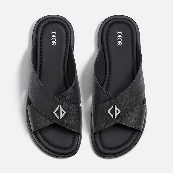 Dép Nam Dior Alias Sandal Black Grained Calfskin 3SA125YJK-H900 Màu Đen Size 40 - Dép - Vua Hàng Hiệu