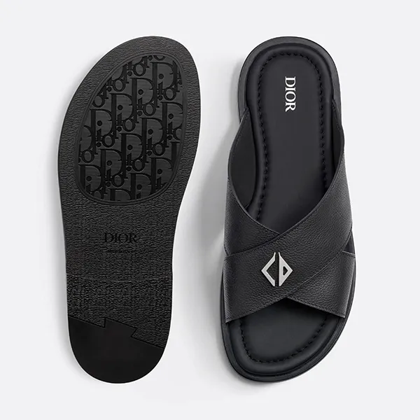 Dép Nam Dior Alias Sandal Black Grained Calfskin 3SA125YJK-H900 Màu Đen Size 40 - Dép - Vua Hàng Hiệu