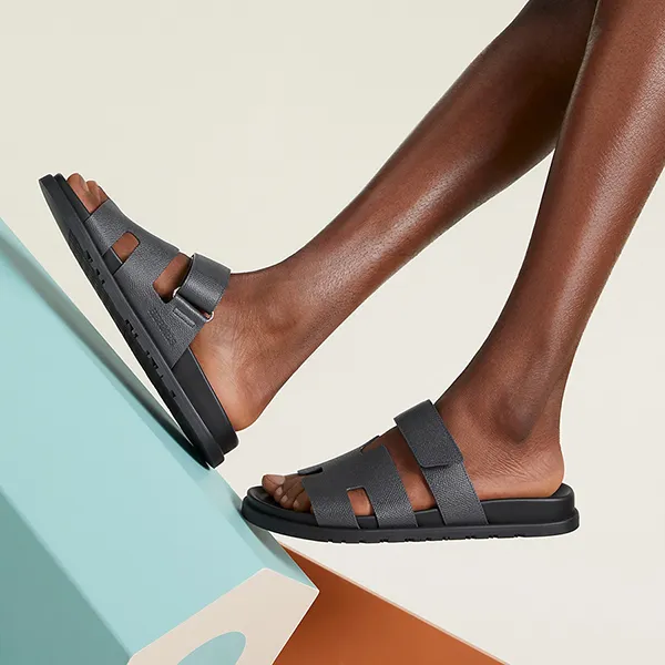 Dép Nam Hermès Chypre Sandal Gris Orage H222857ZH6I410 Màu Xám Size 39 - Dép - Vua Hàng Hiệu