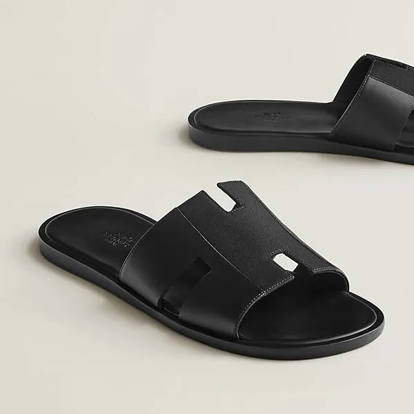 Dép Nam Hermès Izmir Sandal Noir H222845ZH01395 Màu Đen Size 42