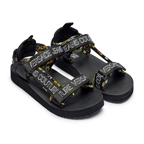 Dép Sandal Nam Versace Jeans Couture 78YA3S7B ZSC21 G89 Màu Đen Họa Tiết Size 40