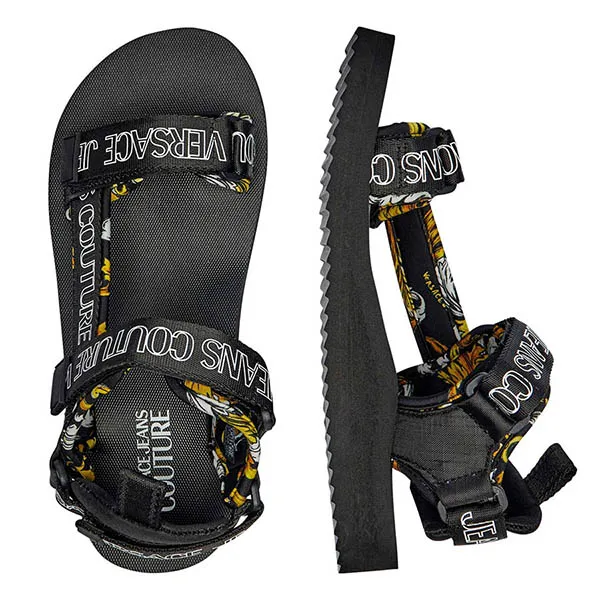 Dép Sandal Nam Versace Jeans Couture 78YA3S7B ZSC21 G89 Màu Đen Họa Tiết Size 40