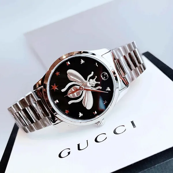 Đồng Hồ Gucci G-Timeless Bee Watch YA1264136 Màu Bạc/Đen - Đồng hồ - Vua Hàng Hiệu