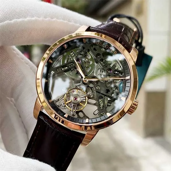 Đồng Hồ Nam Agelocer Bosch Tourbillon 9001D2 Màu Đen Nâu