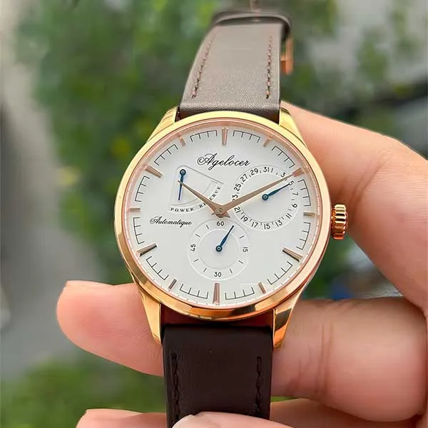 Đồng Hồ Nam Agelocer Budapest 4101D2 Màu Trắng Nâu