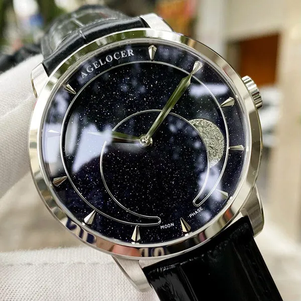 Đồng Hồ Nam Agelocer Moon Phases 6406A1 Màu Xanh Đen - Đồng hồ - Vua Hàng Hiệu
