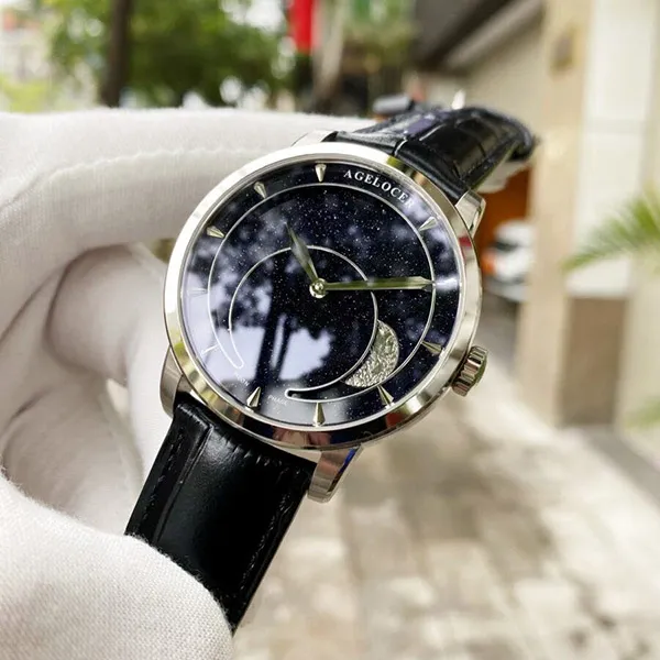 Đồng Hồ Nam Agelocer Moon Phases 6406A1 Màu Xanh Đen - Đồng hồ - Vua Hàng Hiệu