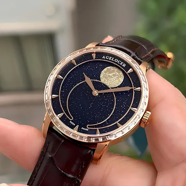 Đồng Hồ Nam Agelocer Moon Phases 6406F2 Màu Nâu
