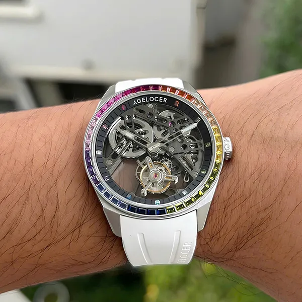 Đồng Hồ Nam Agelocer Tourbillon 9101K4 Màu Trắng Xám - Đồng hồ - Vua Hàng Hiệu