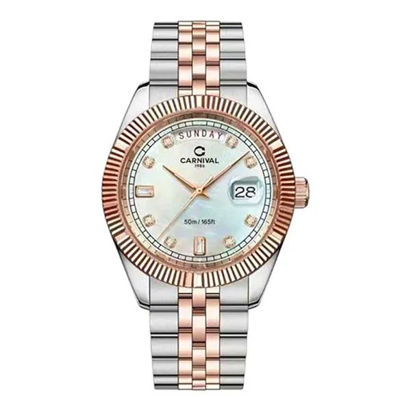 Đồng Hồ Nam Carnival 8190G-CH-TK Màu Bạc Vàng Hồng