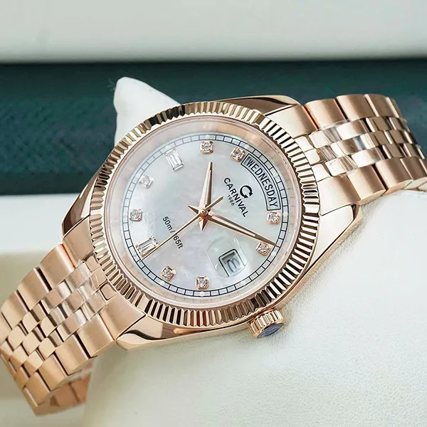 Đồng Hồ Nam Carnival 8190G-VH-TK Watch Màu Vàng Hồng