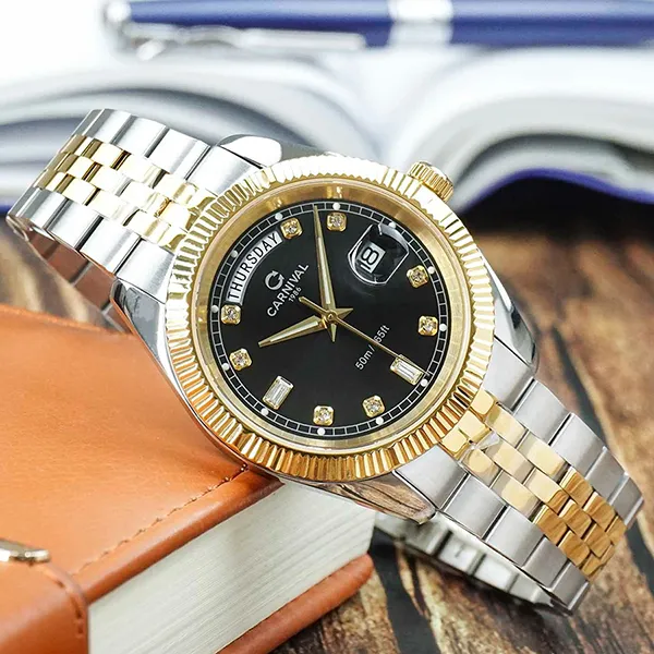 Đồng Hồ Nam Carnival Quartz Watch 8190G-CV-D Màu Demi Mặt Đen - Đồng hồ - Vua Hàng Hiệu