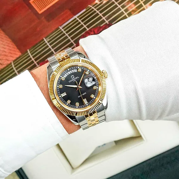 Đồng Hồ Nam Carnival Quartz Watch 8190G-CV-D Màu Demi Mặt Đen - Đồng hồ - Vua Hàng Hiệu