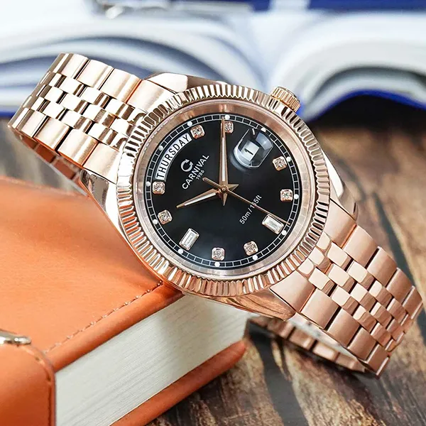 Đồng Hồ Nam Carnival Quartz Watch 8190G-VH-D Màu Vàng Hồng - Đồng hồ - Vua Hàng Hiệu